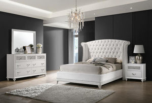 Barzini Tufted Upholstered Bedroom Collection in White