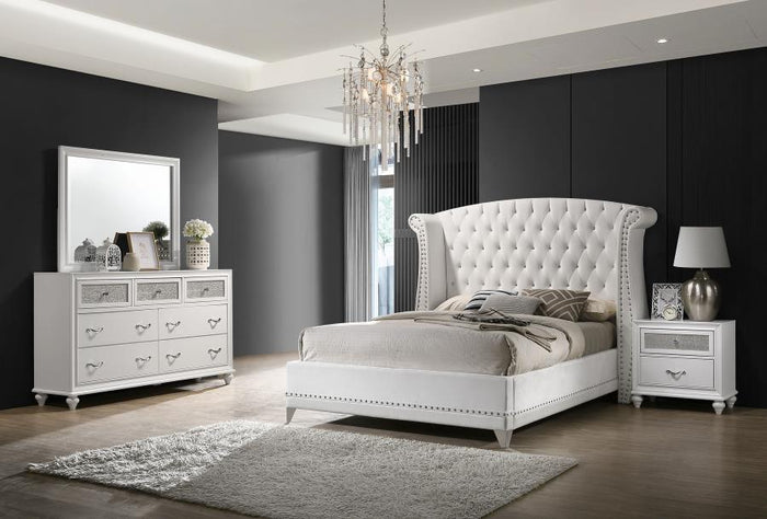 Barzini Tufted Upholstered Bedroom Collection in White