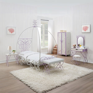 Priya II Princess Bed (White/Light Purple)