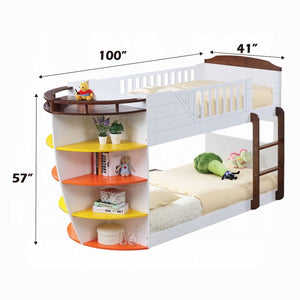 Neptune Twin Bunk Bed (White/Chocolate)