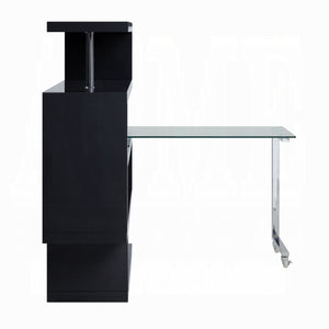 Buck II Writing Desk With BookShelf (Black)