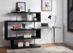 Buck II Writing Desk With BookShelf (Black)