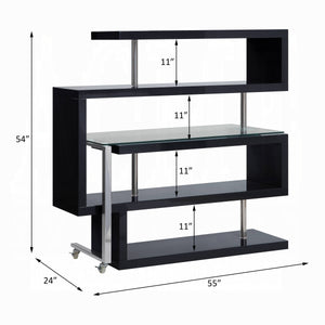 Buck II Writing Desk With BookShelf (Black)