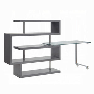 Buck II Writing Desk With BookShelf (Grey)