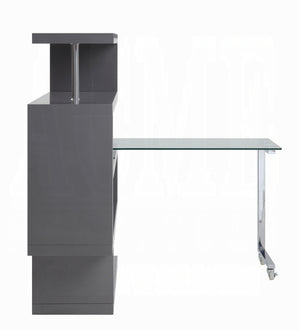 Buck II Writing Desk With BookShelf (Grey)