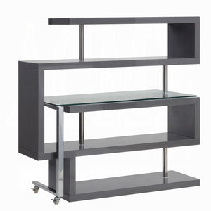 Buck II Writing Desk With BookShelf (Grey)