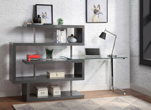 Buck II Writing Desk With BookShelf (Grey)