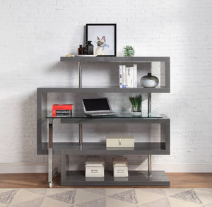 Buck II Writing Desk With BookShelf (Grey)