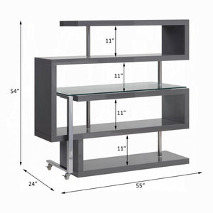 Buck II Writing Desk With BookShelf (Grey)