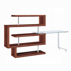 Buck II Writing Desk With BookShelf (Walnut)