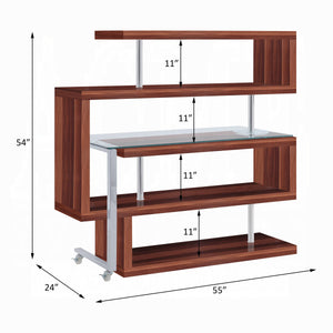 Buck II Writing Desk With BookShelf (Walnut)