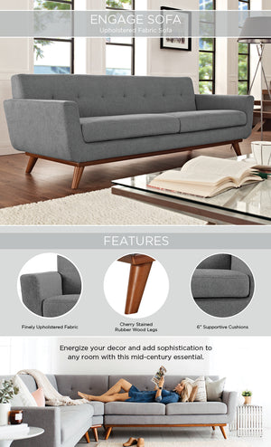 Engage Upholstered Fabric Sofa in Gray