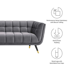 Adept Performance Velvet Sofa (Grey)