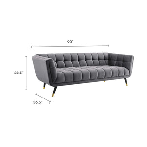 Adept Performance Velvet Sofa (Grey)