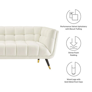 Adept Performance Velvet Sofa (Ivory)