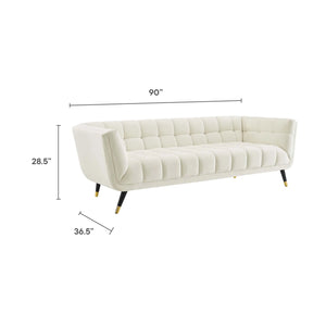 Adept Performance Velvet Sofa (Ivory)