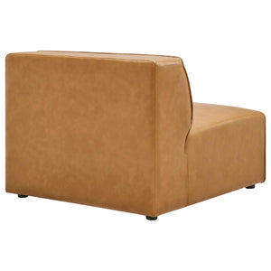 Mingle Vegan Leather 3-Piece Sectional Sofa (Tan)