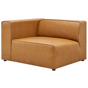 Mingle Vegan Leather 3-Piece Sectional Sofa (Tan)