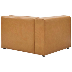 Mingle Vegan Leather 3-Piece Sectional Sofa (Tan)