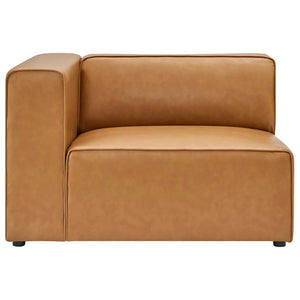 Mingle Vegan Leather 3-Piece Sectional Sofa (Tan)