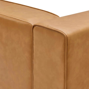 Mingle Vegan Leather 3-Piece Sectional Sofa (Tan)