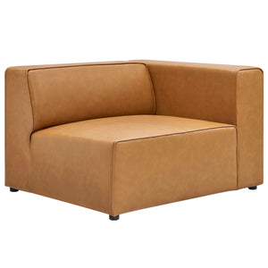 Mingle Vegan Leather 3-Piece Sectional Sofa (Tan)