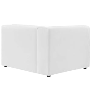 Mingle Vegan Leather 3-Piece Sectional Sofa (White)