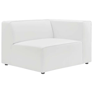 Mingle Vegan Leather 3-Piece Sectional Sofa (White)