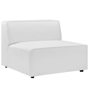 Mingle Vegan Leather 3-Piece Sectional Sofa (White)