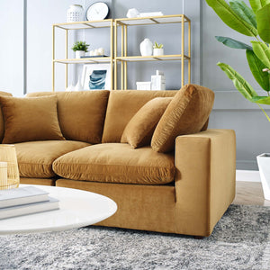 Commix Performance Velvet Loveseat (Cognac)