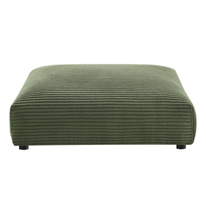 Solace Modular Corduroy Upholstered Armless Loveseat and Ottoman Set Fern Green