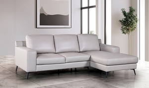 Stordal Light Grey Leather Match Sectional