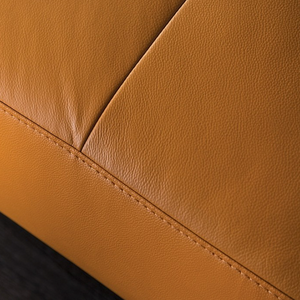 Vadso Leather Match Adjustable sectional in Tangerine