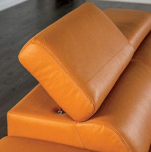 Vadso Leather Match Adjustable sectional in Tangerine