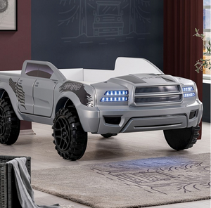 Roverton Twin Truck Bed with Lights and sounds (Silver)