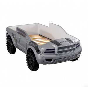 Roverton Twin Truck Bed with Lights and sounds (Silver)