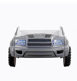 Roverton Twin Truck Bed with Lights and sounds (Silver)