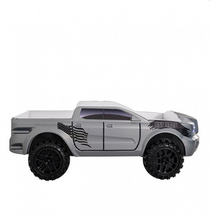 Roverton Twin Truck Bed with Lights and sounds (Silver)