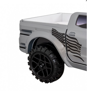 Roverton Twin Truck Bed with Lights and sounds (Silver)