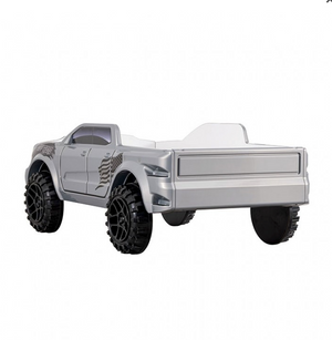 Roverton Twin Truck Bed with Lights and sounds (Silver)