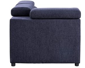 Nekoda Navy Storage Sleeper Sectional Sofa and Ottoman (Blue)