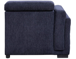 Nekoda Navy Storage Sleeper Sectional Sofa and Ottoman (Blue)