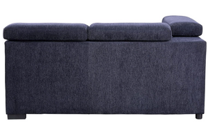 Nekoda Navy Storage Sleeper Sectional Sofa and Ottoman (Blue)