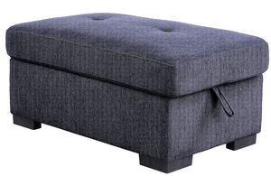 Nekoda Navy Storage Sleeper Sectional Sofa and Ottoman (Blue)