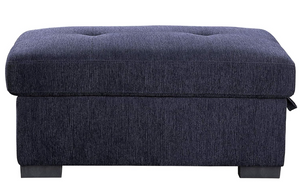 Nekoda Navy Storage Sleeper Sectional Sofa and Ottoman (Blue)