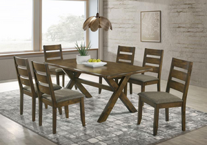 Alston Rustic Trestle Dining Set (Knotty Nutmeg)