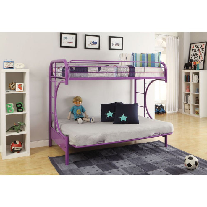 Eclipse Twin/Full Futon Bunk Bed (Purple)