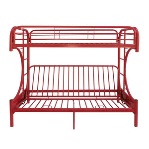Eclipse Twin/Full Futon Bunk Bed (Red)
