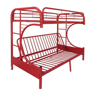 Eclipse Twin/Full Futon Bunk Bed (Red)