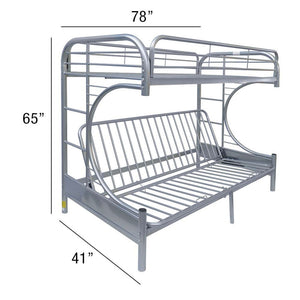 Eclipse Twin/Full Futon Bunk Bed (Silver)